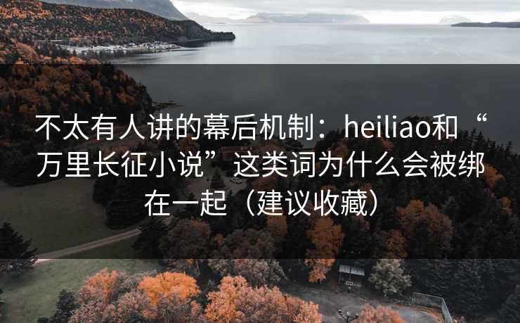 不太有人讲的幕后机制:heiliao和“万里长征小说”这类词为什么会被绑在一起(建议收藏)