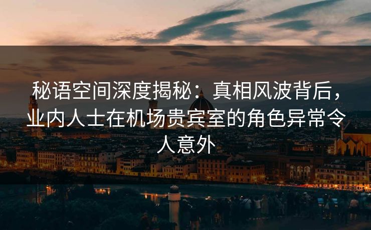 秘语空间深度揭秘：真相风波背后，业内人士在机场贵宾室的角色异常令人意外