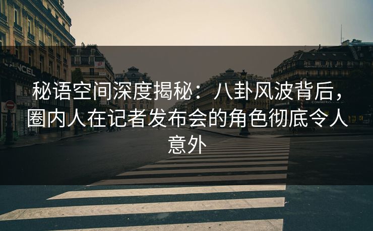 秘语空间深度揭秘：八卦风波背后，圈内人在记者发布会的角色彻底令人意外