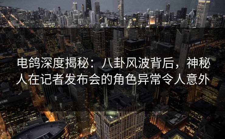 电鸽深度揭秘：八卦风波背后，神秘人在记者发布会的角色异常令人意外