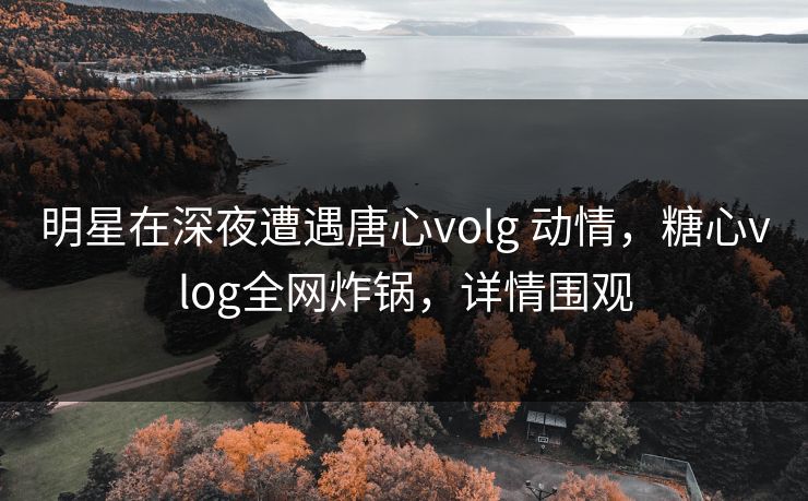 明星在深夜遭遇唐心volg 动情,糖心vlog全网炸锅,详情围观 明星在深夜遭遇唐心volg 动情,糖心vlog全网炸锅,详情围观